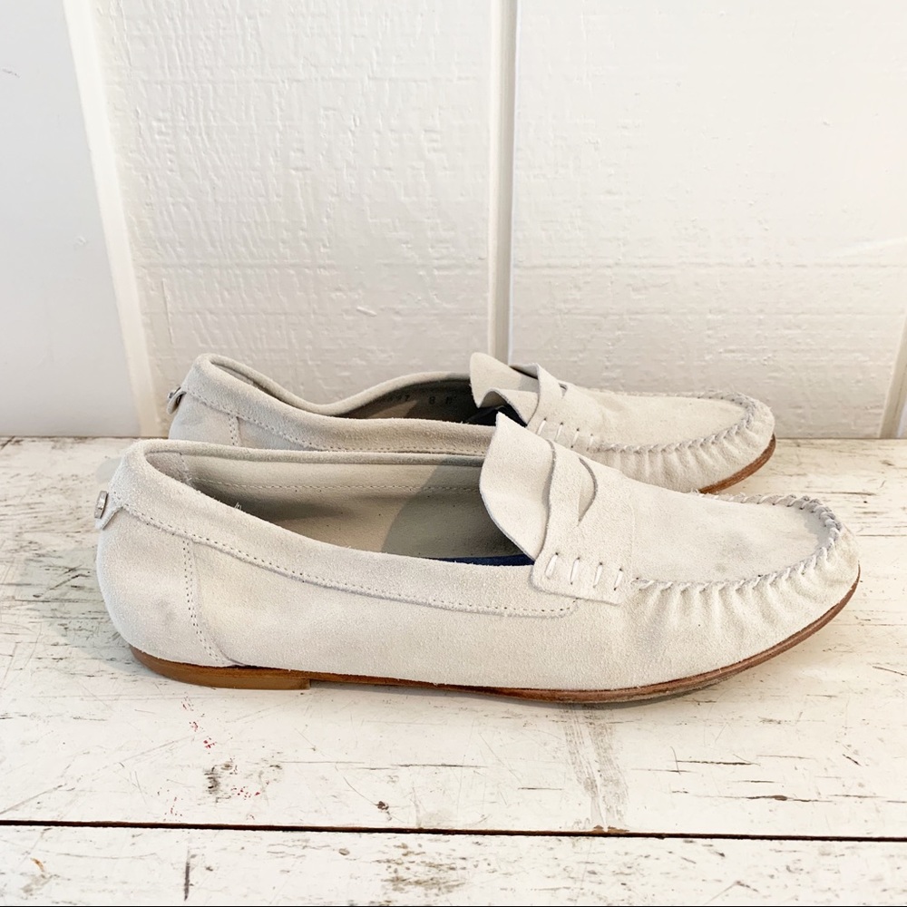 Aquatalia Off White Suede Loafers sz 8 - Picture 4 of 5
